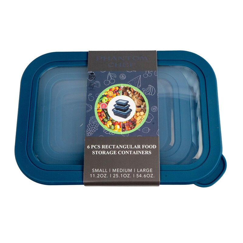 Phantom Chef 6-Piece Rectangle Hammered Container Set image number 5