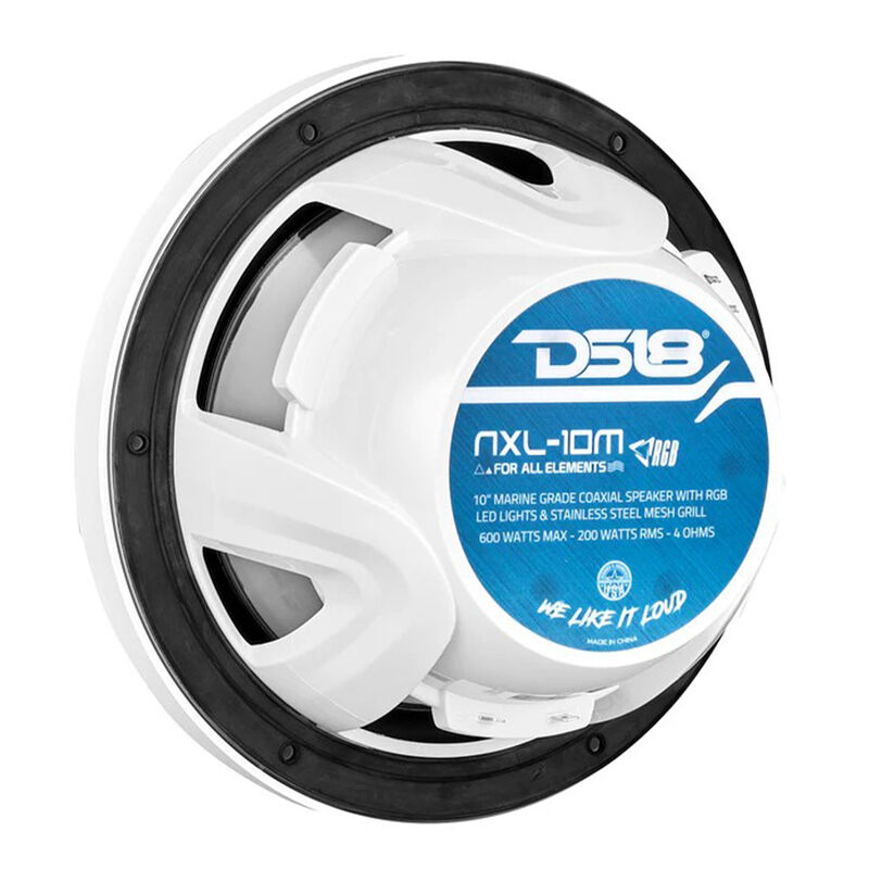 DS18 NXL-10 10" Two-Way Coaxial Marine Speakers with RGB LED Lights, Pair image number 6