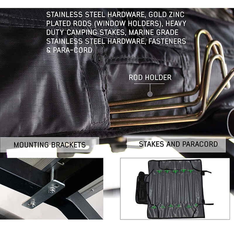 Nomadic 2 Extended Roof Top Tent, Dark Gray and Green image number 6