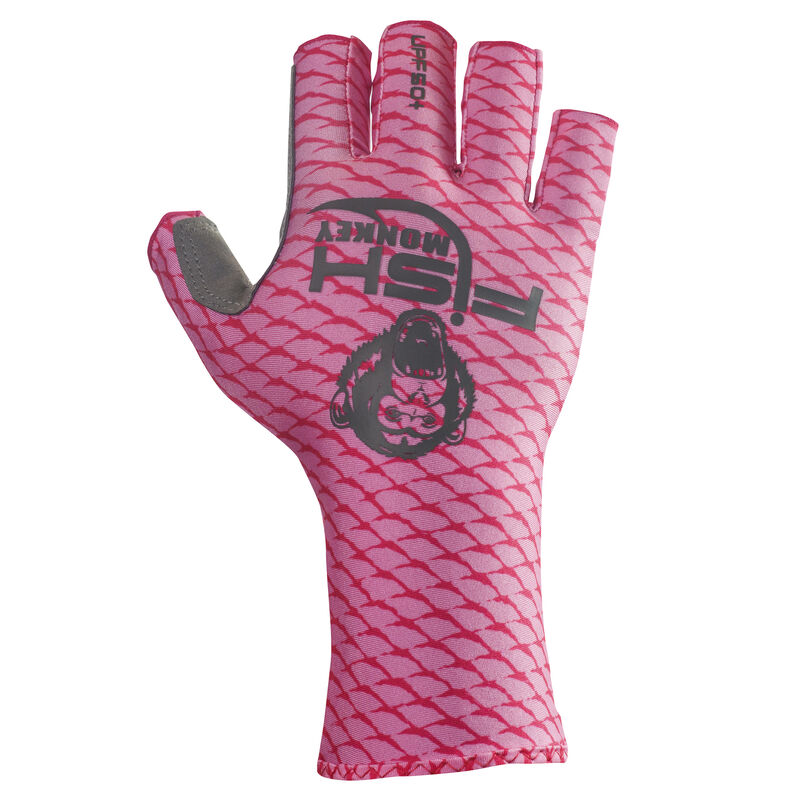 Fish Monkey Half-Finger Guide Glove, Pink Scales image number 2