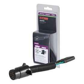 CURT 57225 Electrical Adapter, 4-Way Round to 4-Way Flat