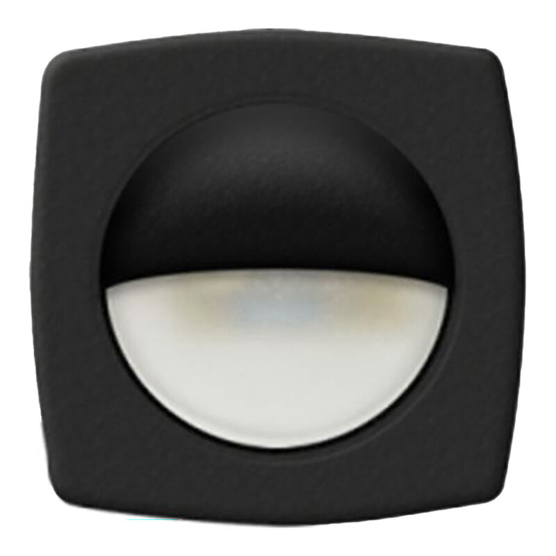 T-H Marine 2-1/4" Square LED Courtesy Companion Way Light, Black Bezel, White LEDs, Hidden Fasteners