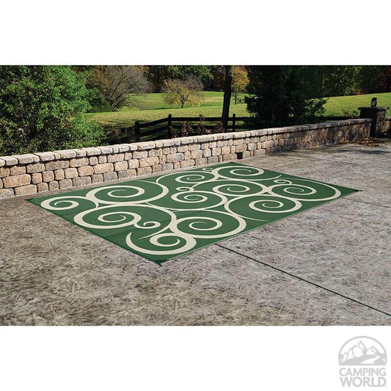 Reversible Swirl Design RV Patio Mat image number 7