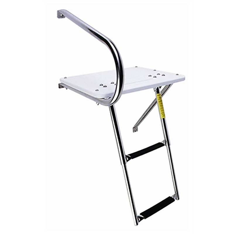Garelick Outboard Transom Platform with Two-Step Telescoping Ladder image number 1
