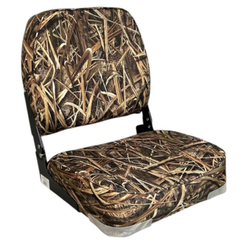 Horizon Manufacturing 18.5" Boat Seat Fold Down Low Back - Camo Shadow Grass Blades