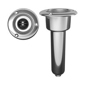 Tigress Stainless Steel Combination Rod and Cup Holder, 0&deg; Angle Round Top, 3/8" NPT Drain
