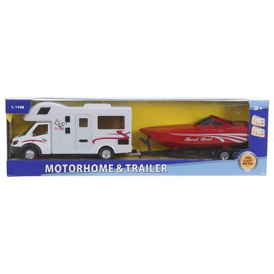 Class C Motorhome and Boat Trailer