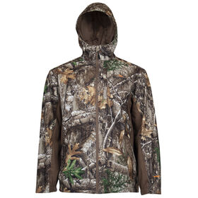 Guide Series Men&rsquo;s Camo Rain Jacket, Realtree Edge