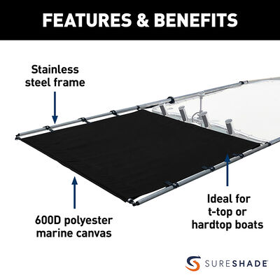 SureShade PTX Power Shade - 57" Wide - Stainless Steel - Black