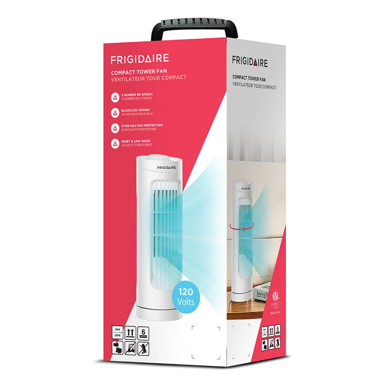 Frigidaire Bladeless Desk Tower Fan - White image number 2