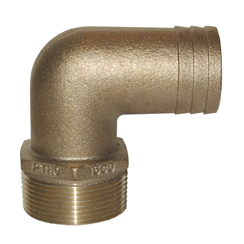Groco Bronze 90&deg; Pipe-To-Hose Adapter - 1-1/4" Pipe, 1-1/4" Hose image number 1