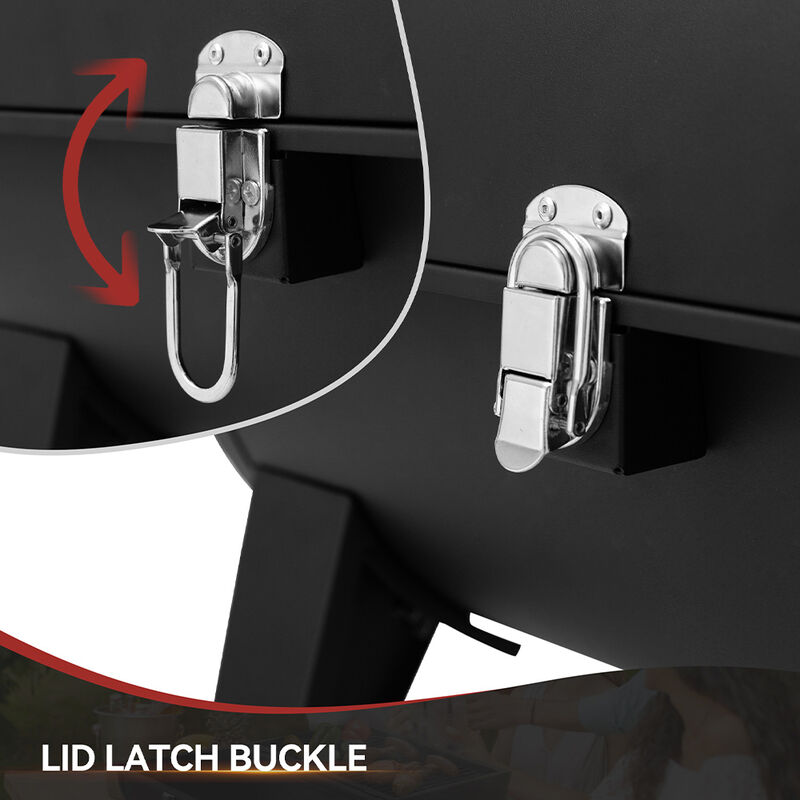 Royal Gourmet Portable Charcoal Grill with 2-Side Cooking Area image number 4