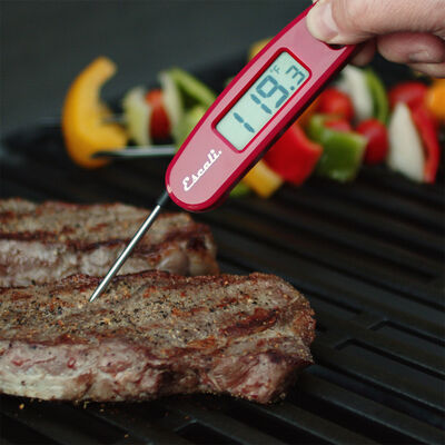 Escali Compact Folding Digital Thermometer, Red