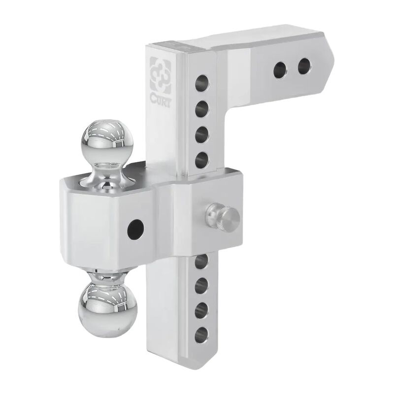 CURT AlumaLite Aluminum Hitch w/Dual Ball, 10 in Drop, 2-1/2 in Shank #45387