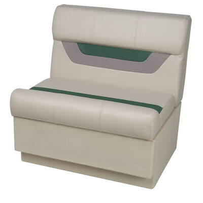 Toonmate Designer Pontoon 27" Wide Bench Seat - TOP ONLY - Platinum/Evergreen/Mocha