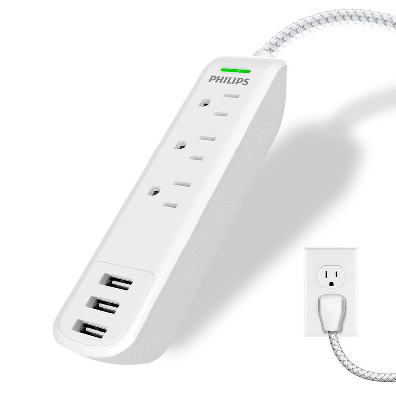 Philips 3-Outlet Grounded 6' Extension Cord with 3 USB Ports image number 5