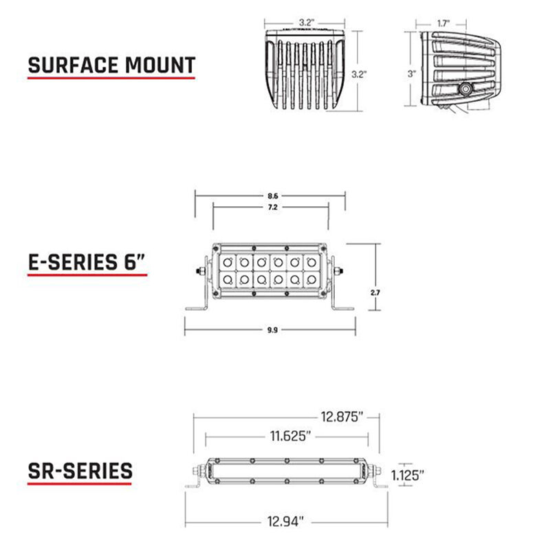 RIGID SAE Compliant E-Series 6" Light Bar - Pair - Black image number 2