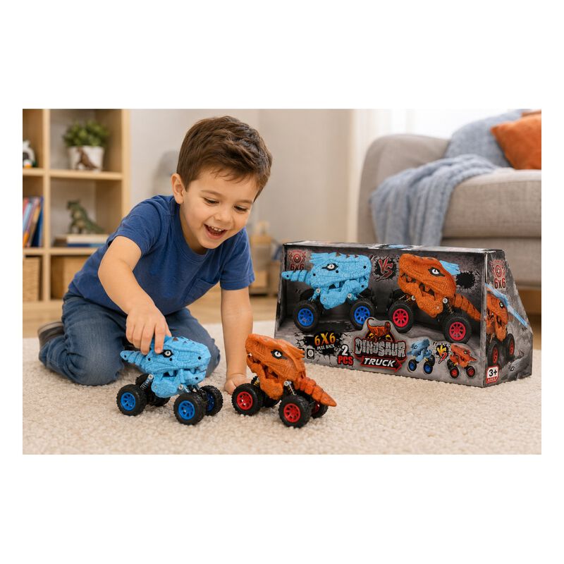 Rugged Racers Dinosaur Pull Back Combo Trucks image number 3