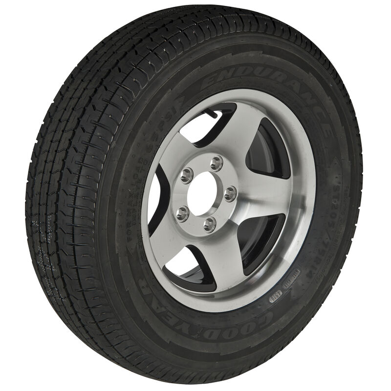 Goodyear Endurance ST215/75 R 14 Radial Trailer Tire, 5-Lug Aluminum Black Star image number 1