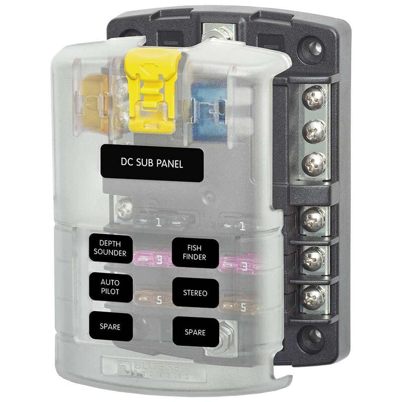 ST Blade Fuse Block – 6 Circuits with Negative Bus and Cover image number 1