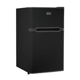 Black+Decker 3.1 cu. ft. 2-Door Mini Fridge with Freezer, Black