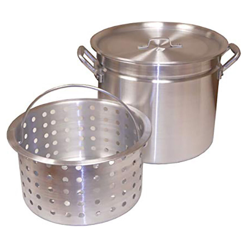 King Kooker 100-Qt. Aluminum Boiling Pot with Basket and Lid image number 1