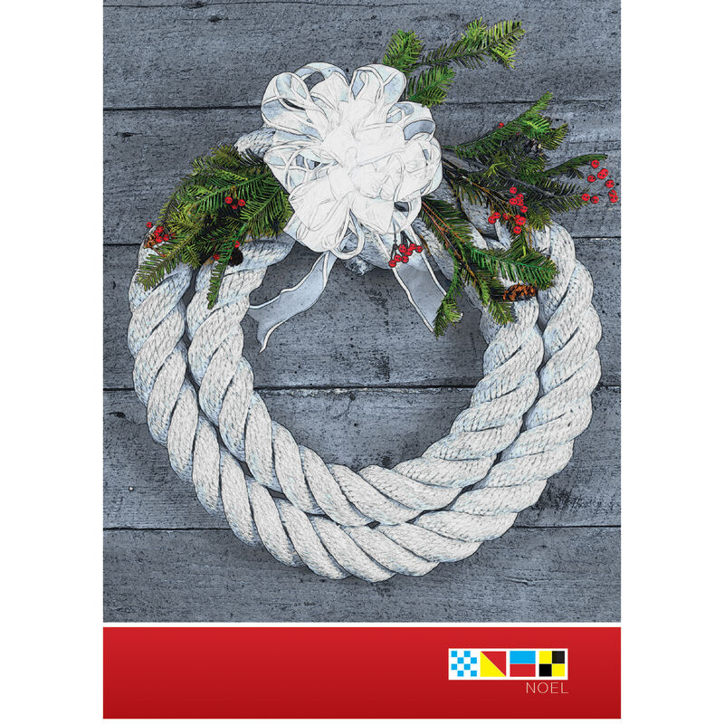 Personalized Christmas Wreath Rope Christmas Cards image number 1