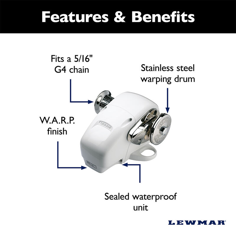 Lewmar H3 Gypsy/Drum 12V RC10MM (506) 3/8"BBB image number 4