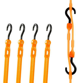 The Perfect Bungee 36" Adjust-A-Strap Adjustable Bungee Strap, Orange, 4-Pack