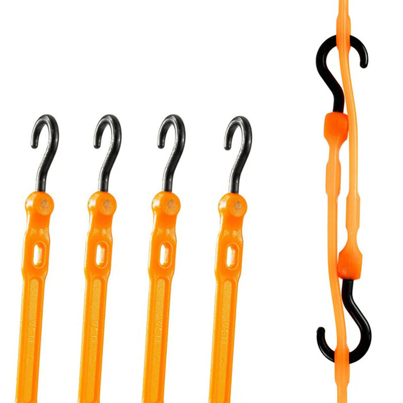 The Perfect Bungee 36" Adjust-A-Strap Adjustable Bungee Strap, Orange, 4-Pack