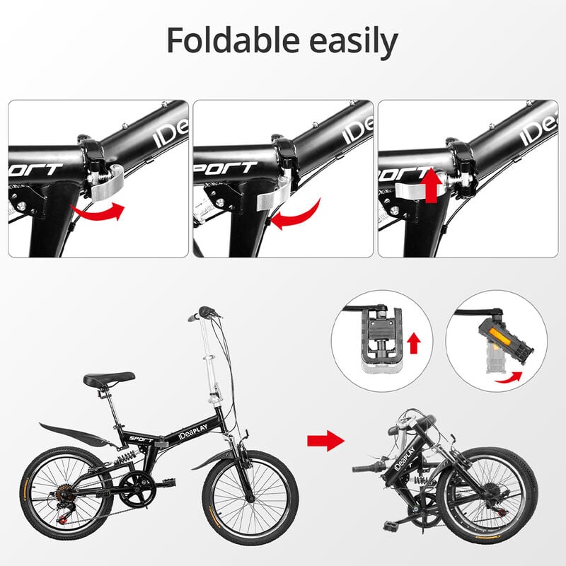 IDEAPLAY P11 20" 6-Speed Adult Folding Bike image number 4