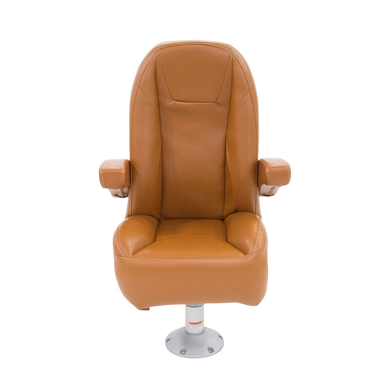 Mid Back Recliner Premium Pontoon Helm Seat - Cognac image number 1