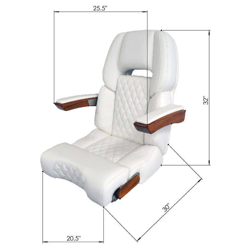 TACO Marine Skyway Deluxe Helm Seat with Teak Accent Package image number 4