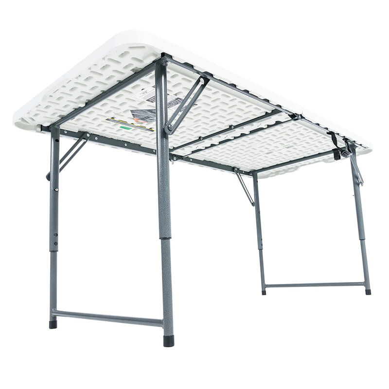 Peakform 4' Adjustable Fold-in-Half Table, White image number 19