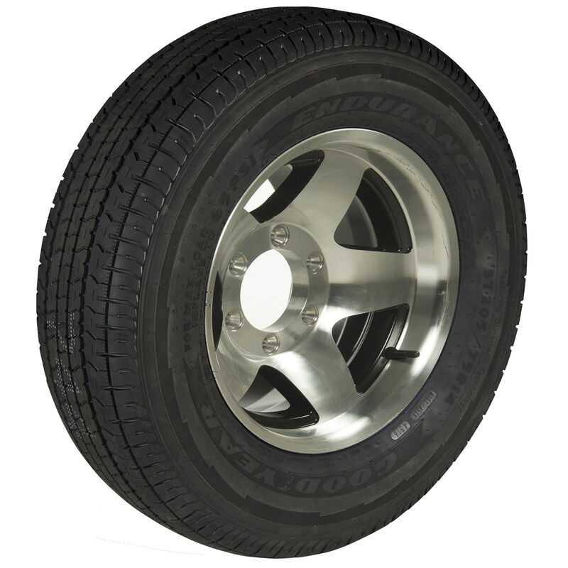 Goodyear Endurance ST225/75 R 15 Radial Trailer Tire, 6-Lug Aluminum Black Star image number 1