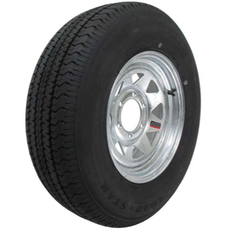 Kenda Loadstar 225/75 x 15 Bias Trailer Tire w/5-Lug Galvanized Spoke Rim image number 1