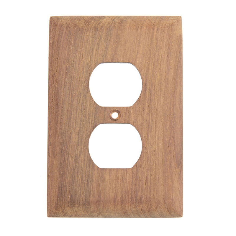 Whitecap Teak Outlet Cover, Receptacle Plate image number 1