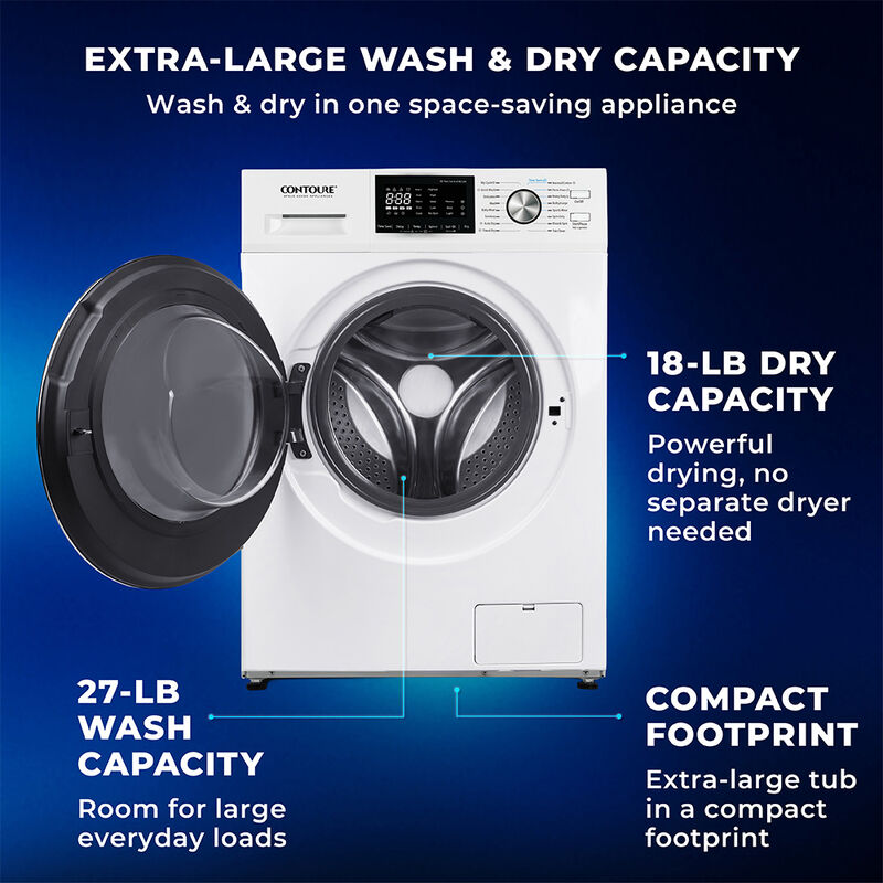 CONTOURE 2.7 cu. ft. Washer / Dryer Combo with Steam, Ventless, White &ndash; Camping World Exclusive! image number 3