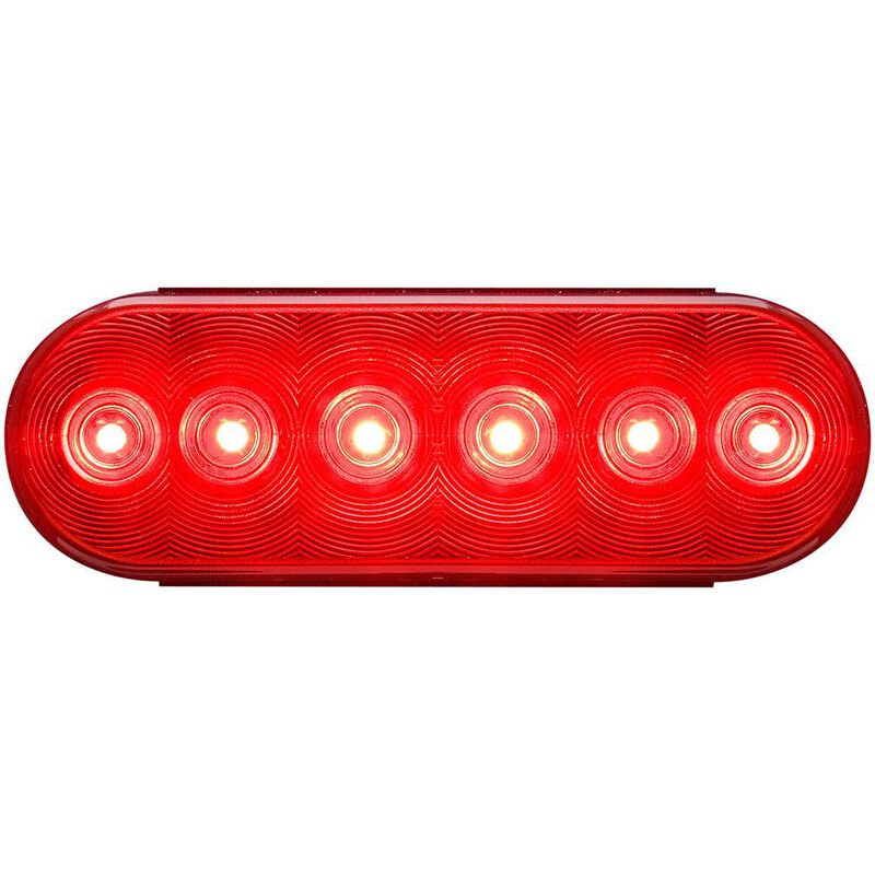 LED 6&quot; Oval Stop/Turn/Tail Light with Grommet and Plug; Red, Sealed; 6 Diodes image number 2