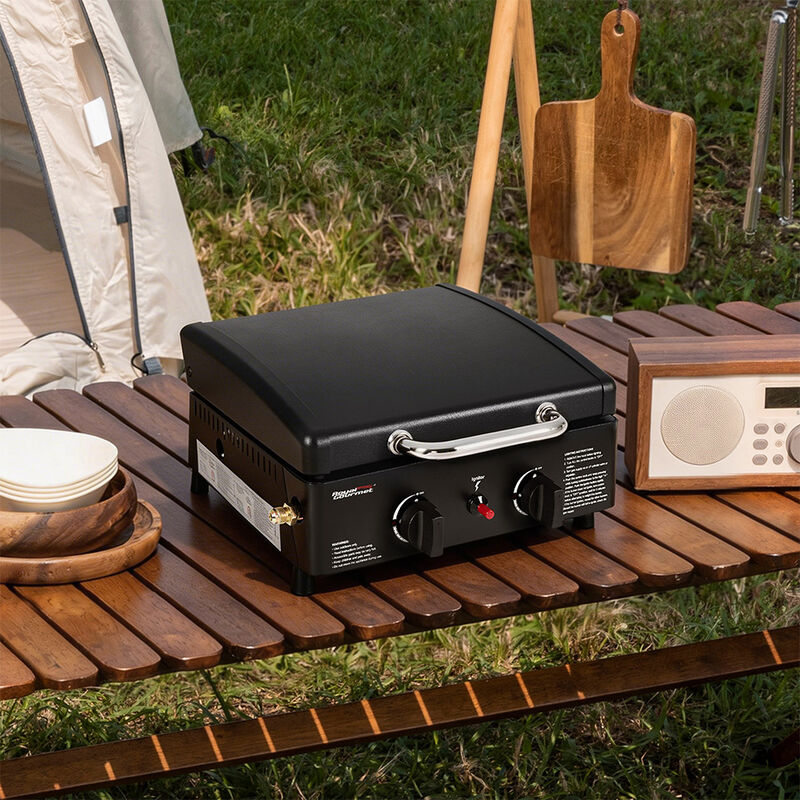 Royal Gourmet PD1502H Portable 2 Burner Gas Griddle with Hood image number 2
