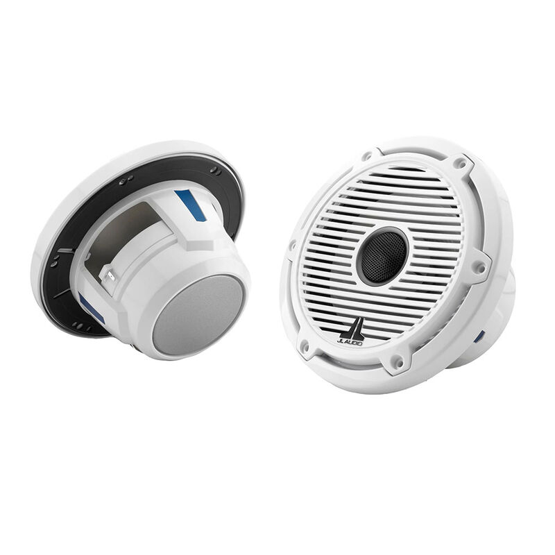 JL Audio M6 Series 6.5" Marine Coaxial Speakers w/ Gloss White Classic Grille Black Tweeter Mesh