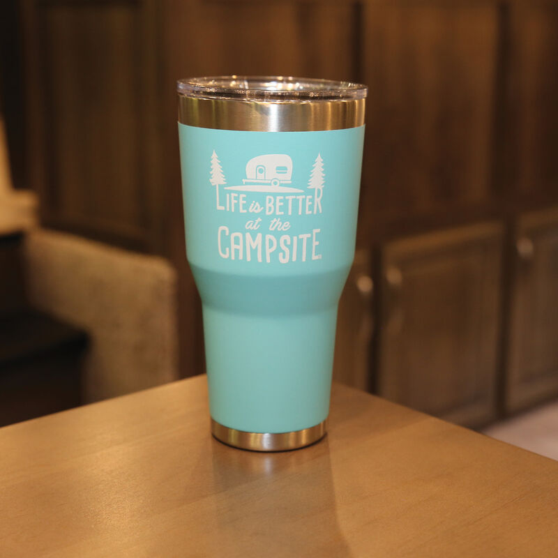 Life is Better at the Campsite Insulated Tumbler, Blue, 30 oz. image number 3