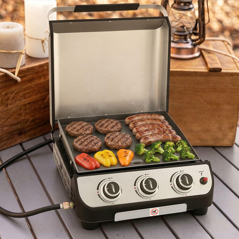 Royal Gourmet PD1505S Portable Flat Top Gas Griddle with Hood image number 2