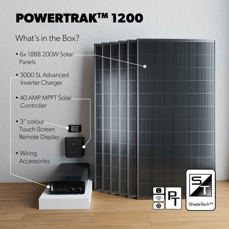 Dometic Go Power! PowerTrak 1200 System with 1200W Solar, 40A MPPT, 3000W Inverter Charger & PowerTrak Display image number 2