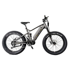 QuietKat Ridgerunner 1000-Watt Full-Suspension Electric Mountain Bike 17", Charcoal