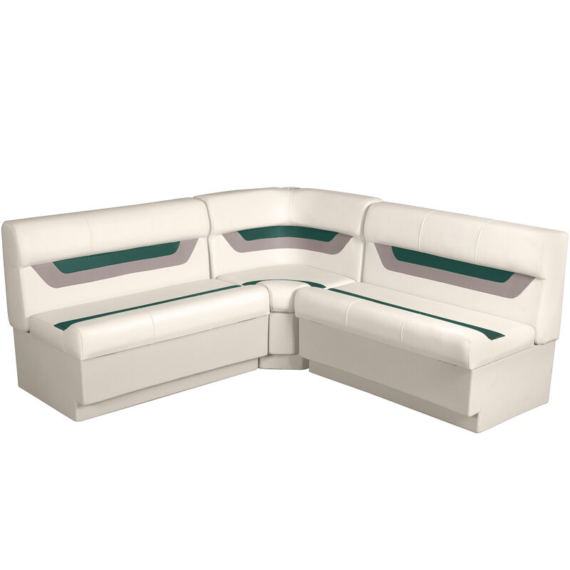 Designer Pontoon Furniture - 61" Rear Wraparound Package, Platinum/Evergreen/Moc image number 1