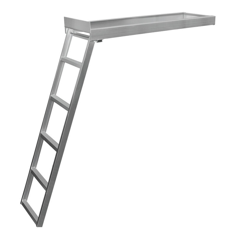 Under Deck 4-Step Pontoon Boat Ladder For Flat Front Decks Only image number 5