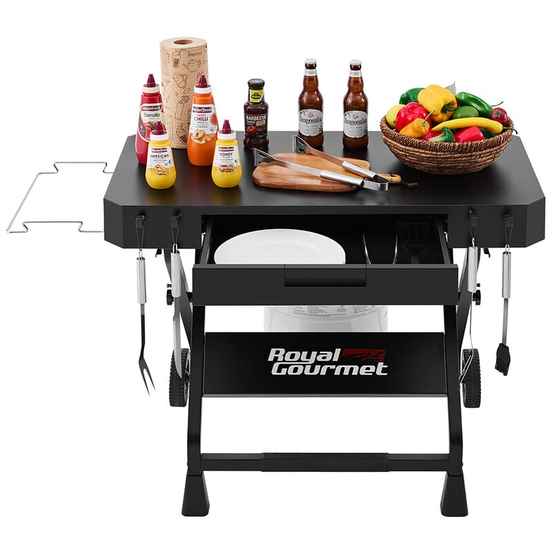 Royal Gourmet Collapsible Grill Stand w/ Folding Cart Trolley image number 12