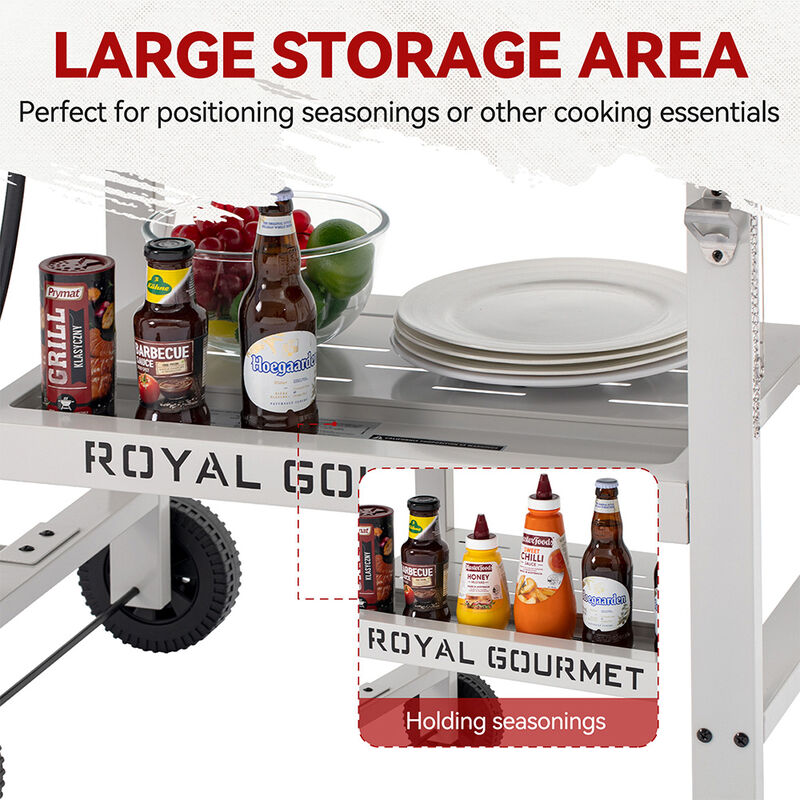 Royal Gourmet 28" 3-Burner Propane Griddle w/ Side Shelves image number 2