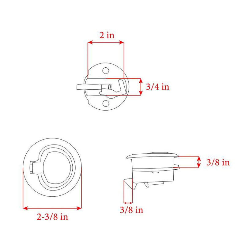 Whitecap Non-Locking 2" Ring Slam Latch image number 3